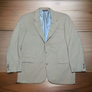 VTG Nordstrom Mens Camel Hair Blazer Size 46 Long Jacket Golden Tan Sport Coat‎